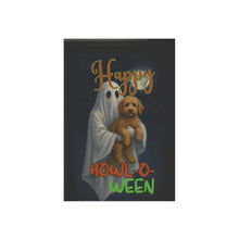 Load image into Gallery viewer, Halloween Garden Banner, Spooky Outdoor Decor, Fall Yard Flag, Pet Lover’s Holiday Sign, Ghost &amp; Dog Decoration

