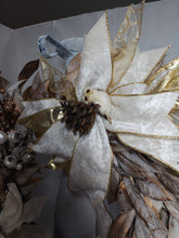 Load image into Gallery viewer, Elegant Ivory/Gold Winter Wreath
